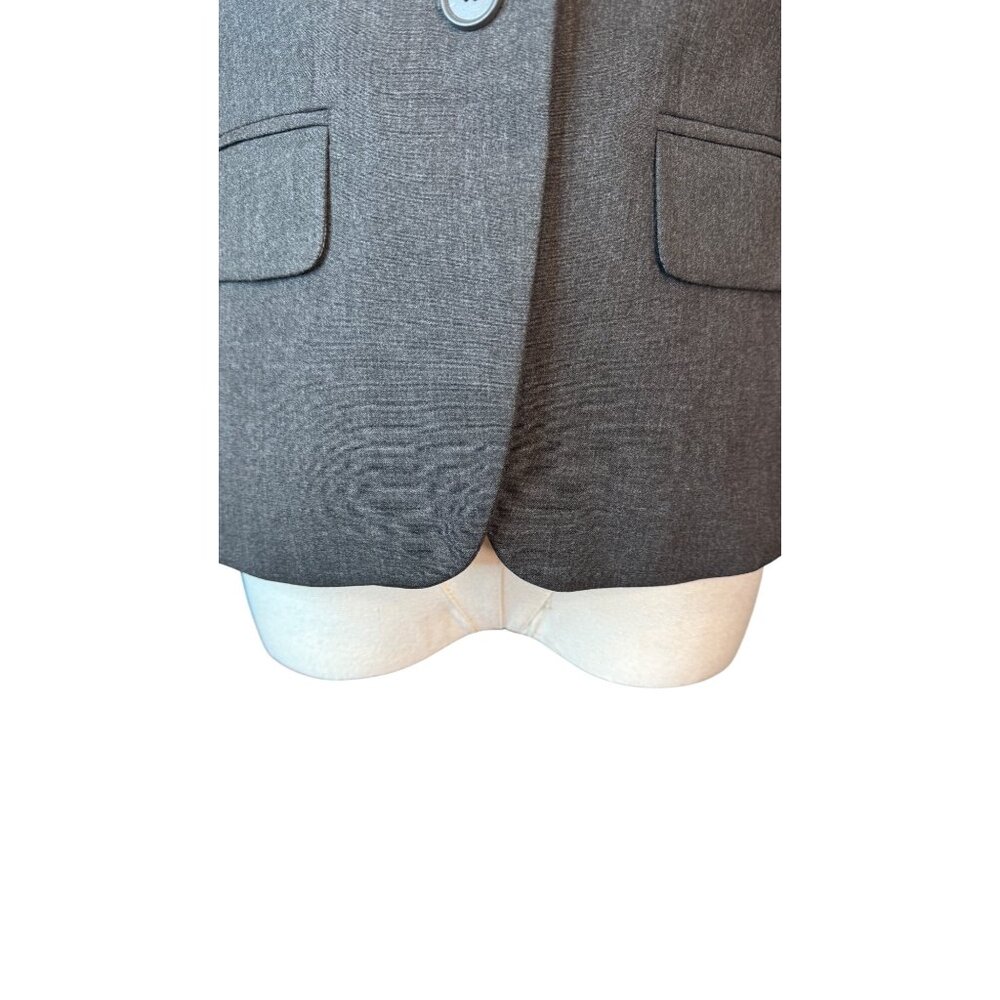 Ann Taylor Size 0 Gray Blazer Fitted 2-Button Front Polyester/Rayon/Spandex - Picture 8 of 15